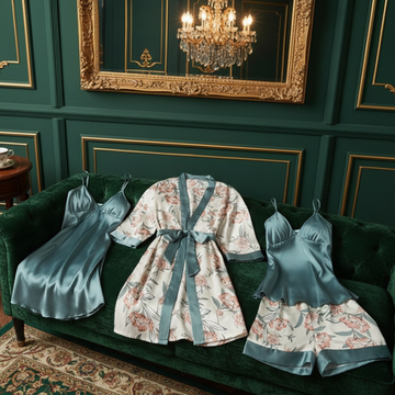 Pajamas for Women Pijama Mujer 4 Piece Set Sexy Ladies Pyjama Sleepwear Women Pajama Sets Sleep Lounge with Chest Pads Home Wear